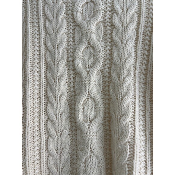 Mak B. by Mak Women Beige Knit Pullover Sweater Size M Fisherman - Picture 4 of 5